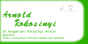 arnold rokosinyi business card